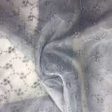 Small, Wavy, Connected Flower Pattern Silk Organza Embroidery