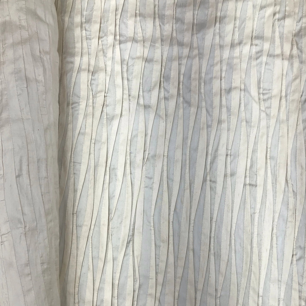Pleated Stripe Pattern Silk Shantung