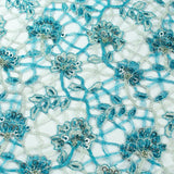 Floral Mosaic Pattern with Sequins French Lace Fabric