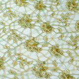 Floral Mosaic Pattern with Sequins French Lace Fabric